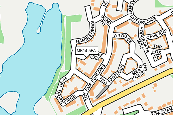 MK14 5FA map - OS OpenMap – Local (Ordnance Survey)