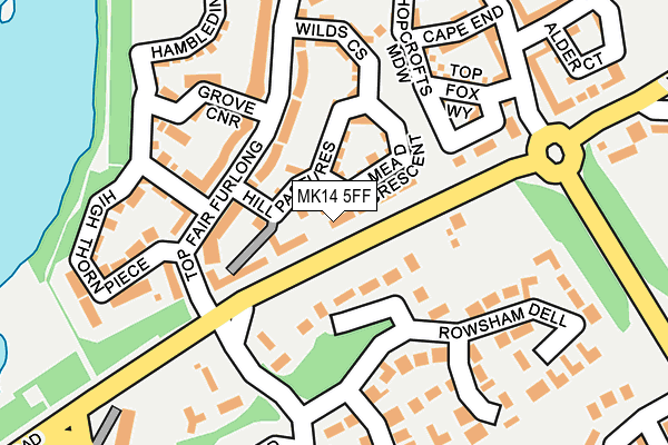 MK14 5FF map - OS OpenMap – Local (Ordnance Survey)