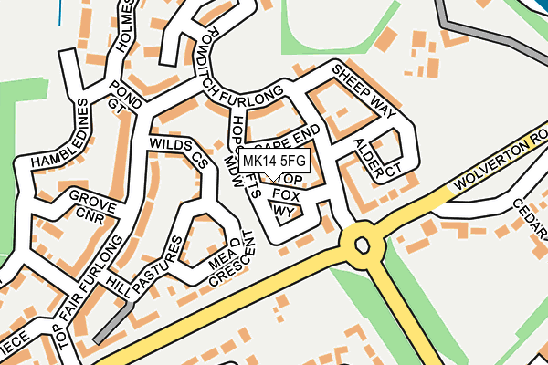 MK14 5FG map - OS OpenMap – Local (Ordnance Survey)