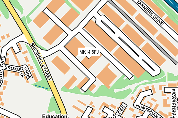 MK14 5FJ map - OS OpenMap – Local (Ordnance Survey)