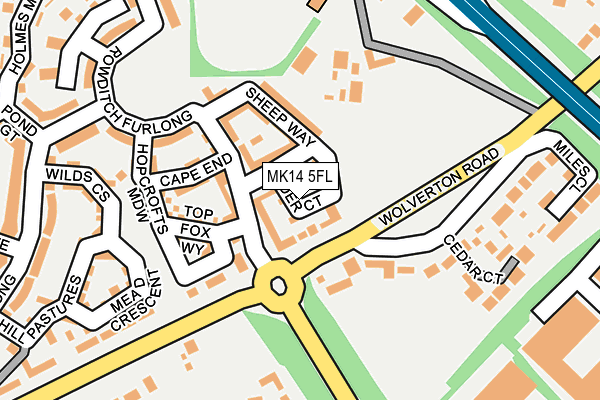 MK14 5FL map - OS OpenMap – Local (Ordnance Survey)