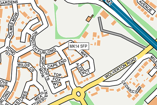 MK14 5FP map - OS OpenMap – Local (Ordnance Survey)