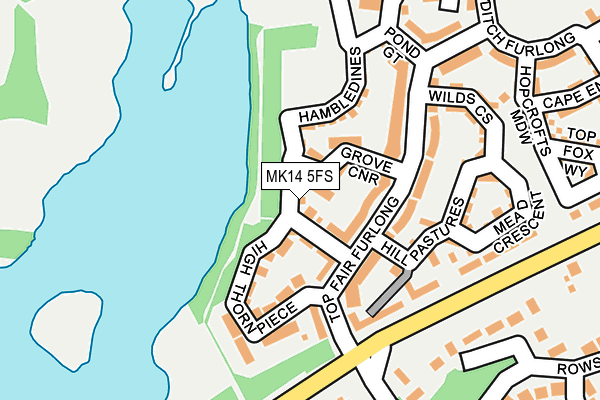 MK14 5FS map - OS OpenMap – Local (Ordnance Survey)