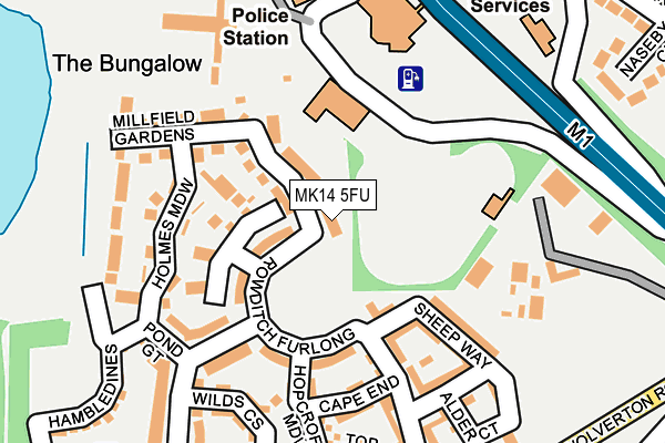 MK14 5FU map - OS OpenMap – Local (Ordnance Survey)