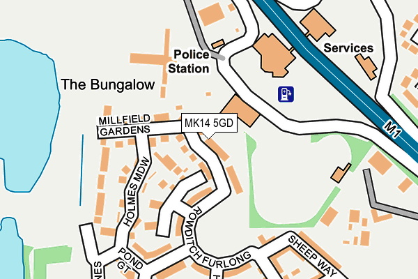 MK14 5GD map - OS OpenMap – Local (Ordnance Survey)