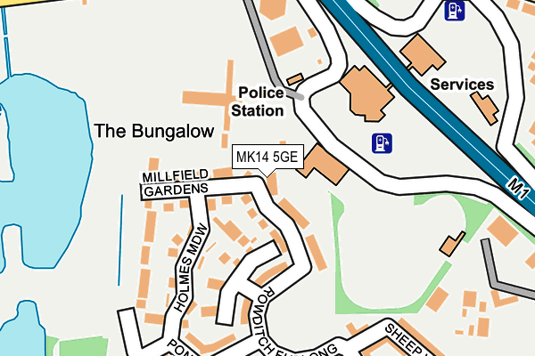 MK14 5GE map - OS OpenMap – Local (Ordnance Survey)