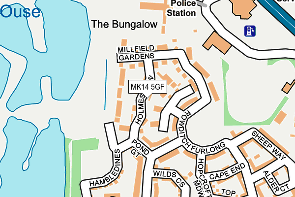 MK14 5GF map - OS OpenMap – Local (Ordnance Survey)