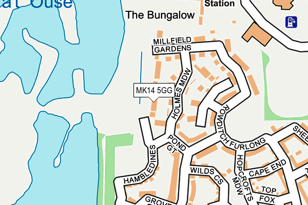 MK14 5GG map - OS OpenMap – Local (Ordnance Survey)