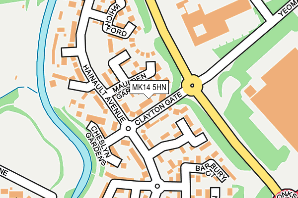 MK14 5HN map - OS OpenMap – Local (Ordnance Survey)