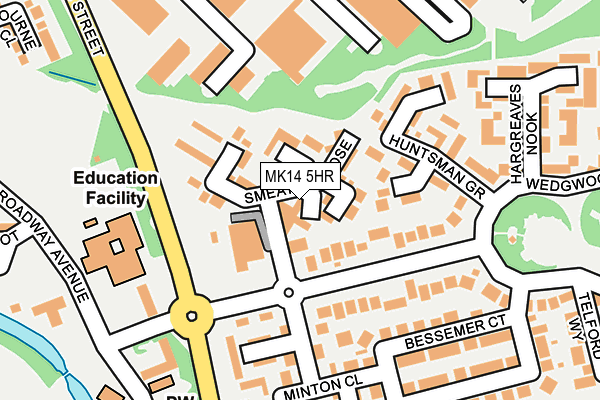 MK14 5HR map - OS OpenMap – Local (Ordnance Survey)