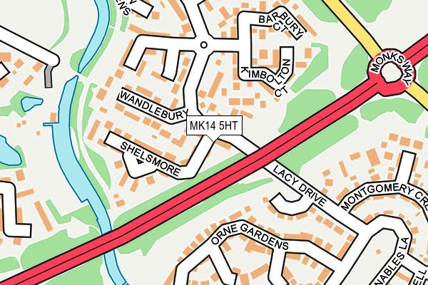 MK14 5HT map - OS OpenMap – Local (Ordnance Survey)