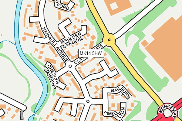 MK14 5HW map - OS OpenMap – Local (Ordnance Survey)