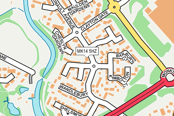 MK14 5HZ map - OS OpenMap – Local (Ordnance Survey)