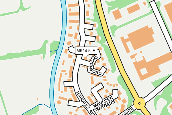 MK14 5JE map - OS OpenMap – Local (Ordnance Survey)