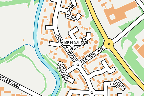 MK14 5JF map - OS OpenMap – Local (Ordnance Survey)
