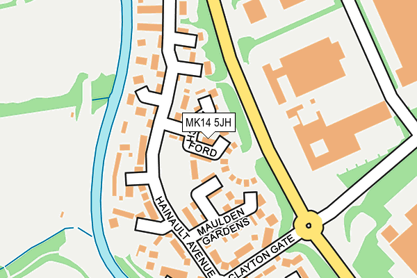 MK14 5JH map - OS OpenMap – Local (Ordnance Survey)