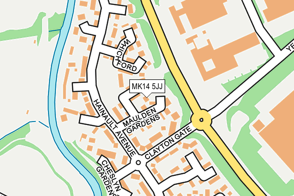 MK14 5JJ map - OS OpenMap – Local (Ordnance Survey)