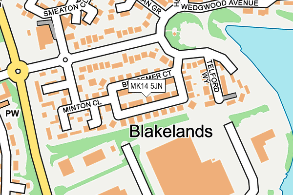 MK14 5JN map - OS OpenMap – Local (Ordnance Survey)