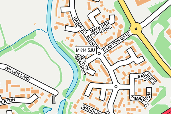 MK14 5JU map - OS OpenMap – Local (Ordnance Survey)