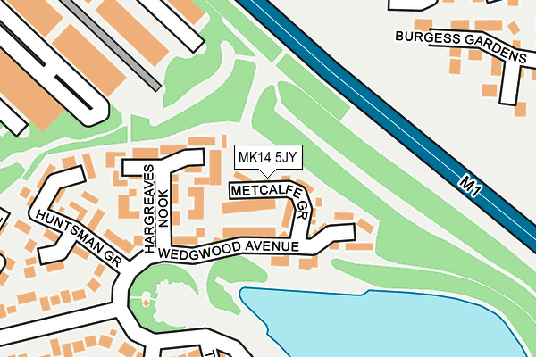 MK14 5JY map - OS OpenMap – Local (Ordnance Survey)
