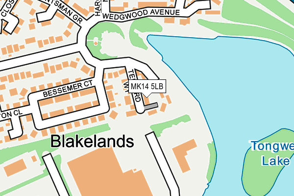 MK14 5LB map - OS OpenMap – Local (Ordnance Survey)