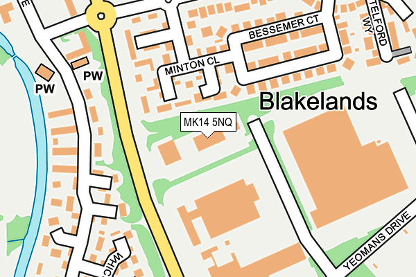 MK14 5NQ map - OS OpenMap – Local (Ordnance Survey)