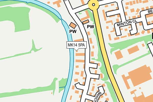 MK14 5PA map - OS OpenMap – Local (Ordnance Survey)
