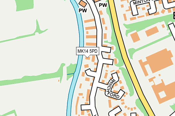MK14 5PD map - OS OpenMap – Local (Ordnance Survey)