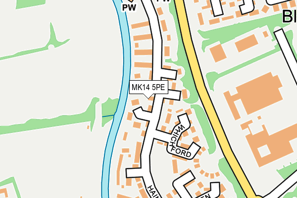 MK14 5PE map - OS OpenMap – Local (Ordnance Survey)