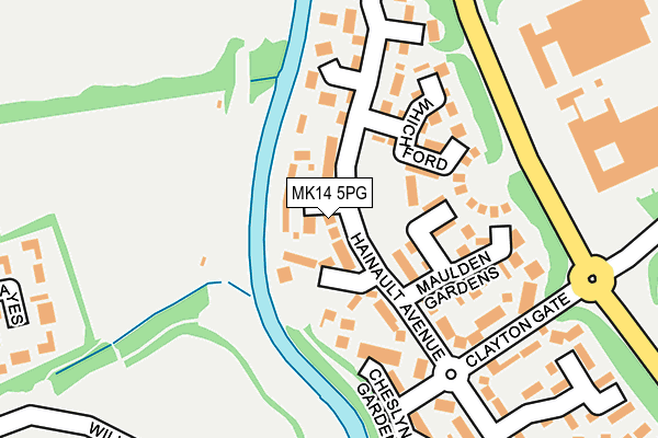 MK14 5PG map - OS OpenMap – Local (Ordnance Survey)