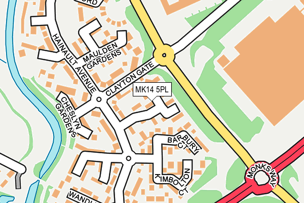 MK14 5PL map - OS OpenMap – Local (Ordnance Survey)