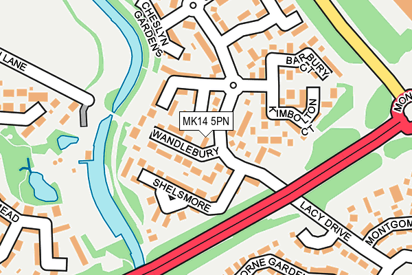 MK14 5PN map - OS OpenMap – Local (Ordnance Survey)