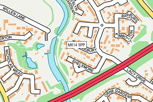 MK14 5PP map - OS OpenMap – Local (Ordnance Survey)