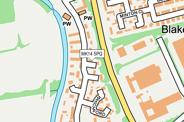 MK14 5PQ map - OS OpenMap – Local (Ordnance Survey)