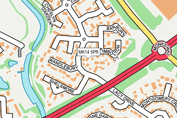 MK14 5PR map - OS OpenMap – Local (Ordnance Survey)