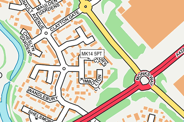 MK14 5PT map - OS OpenMap – Local (Ordnance Survey)