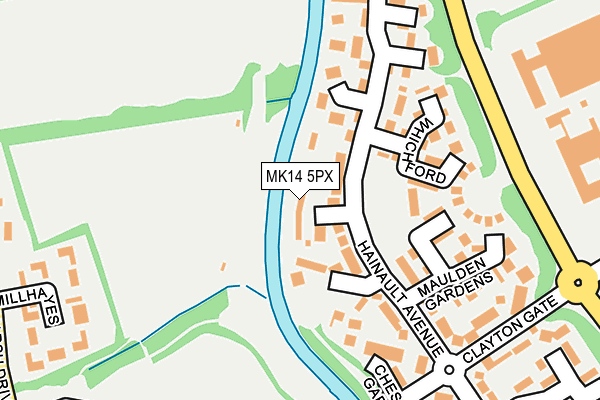 MK14 5PX map - OS OpenMap – Local (Ordnance Survey)