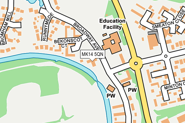 MK14 5QN map - OS OpenMap – Local (Ordnance Survey)