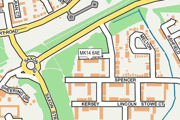 MK14 6AE map - OS OpenMap – Local (Ordnance Survey)