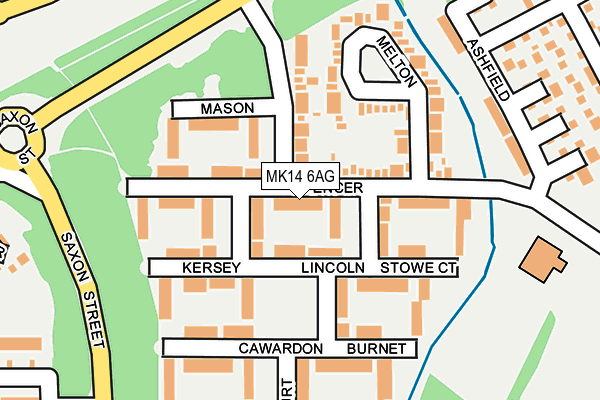 MK14 6AG map - OS OpenMap – Local (Ordnance Survey)