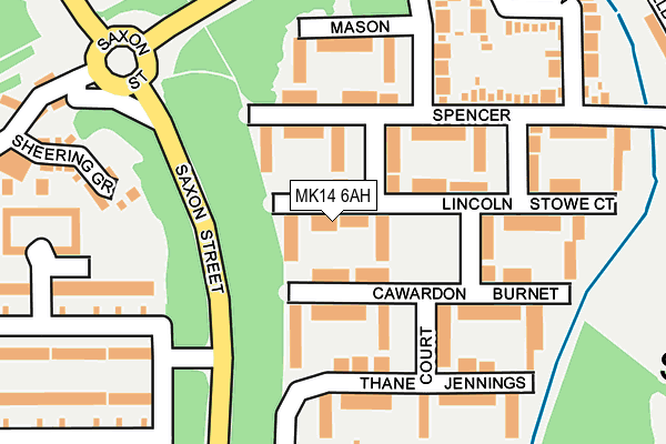 MK14 6AH map - OS OpenMap – Local (Ordnance Survey)