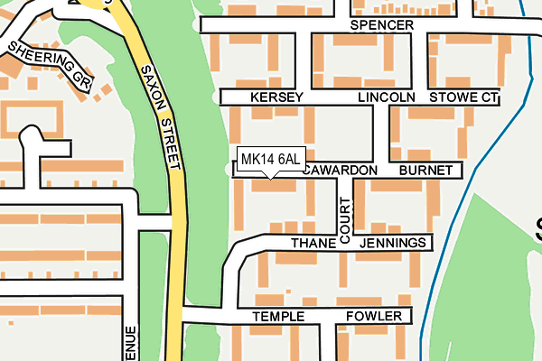 MK14 6AL map - OS OpenMap – Local (Ordnance Survey)