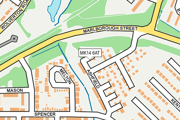 MK14 6AT map - OS OpenMap – Local (Ordnance Survey)