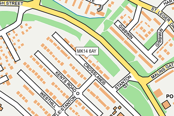 MK14 6AY map - OS OpenMap – Local (Ordnance Survey)