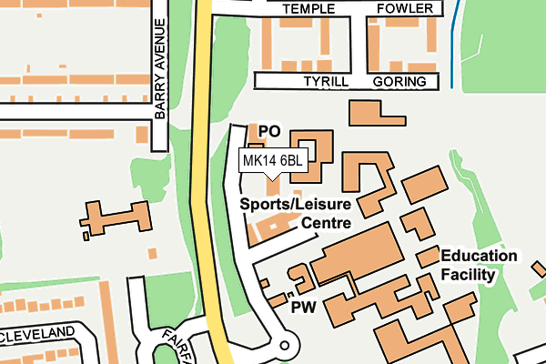 MK14 6BL map - OS OpenMap – Local (Ordnance Survey)