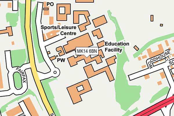 MK14 6BN map - OS OpenMap – Local (Ordnance Survey)