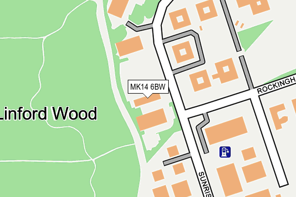 MK14 6BW map - OS OpenMap – Local (Ordnance Survey)