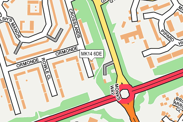 MK14 6DE map - OS OpenMap – Local (Ordnance Survey)