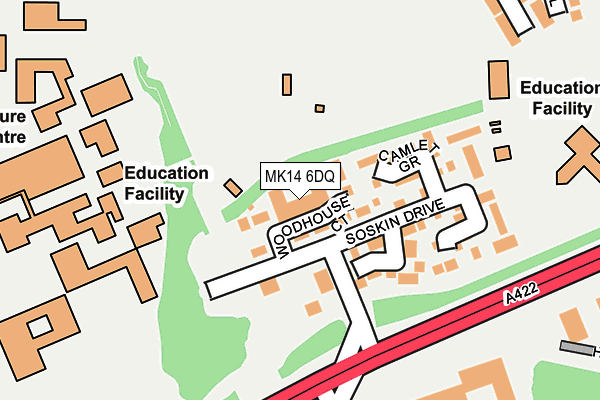 MK14 6DQ map - OS OpenMap – Local (Ordnance Survey)