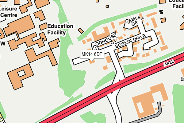 MK14 6DT map - OS OpenMap – Local (Ordnance Survey)